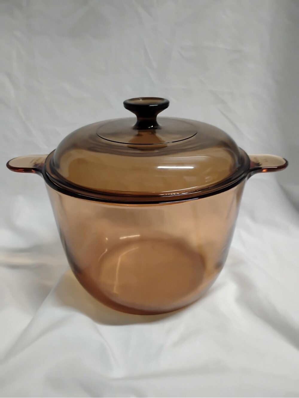 Vig 80S VISION WARE 3.5L AMBER Glass STOCK POT Dutch Oven w/ lid